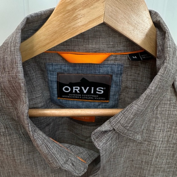 Orvis Medium Long Sleeve Shirt Light Brown - Picture 2 of 2